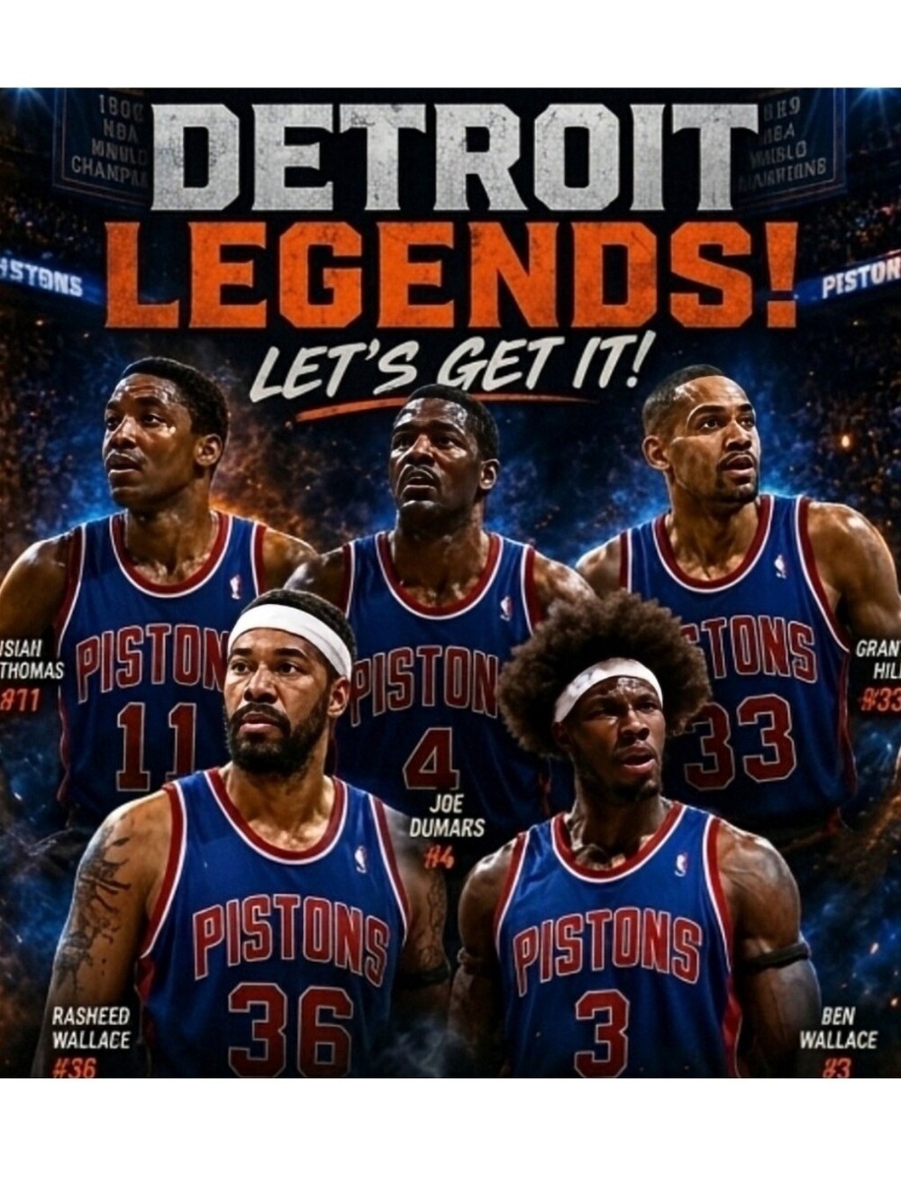 NEW!💯 DETROIT PISTONS 8.5x11 ULTRA PREMIUM GLOSSY SELF CREATED ART POSTER!